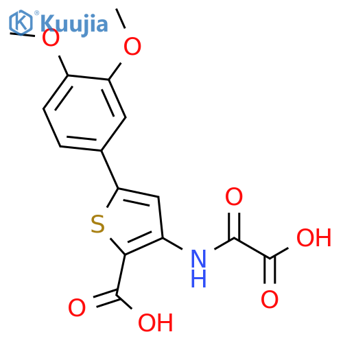 2-Thiophenecarboxylic acid,3-[(carboxycarbonyl)amino]-5-(3,4-dimethoxyphenyl)- structure