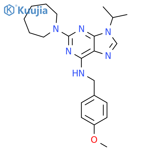 9-Isopropyl-N-(4-methoxybenzyl)-2-(perhydroazepin-1-yl)-9H-purin-6-amine structure
