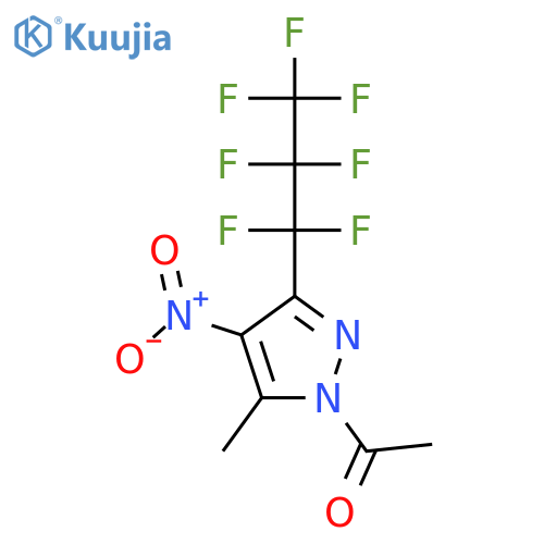 1-Acetyl-3(5)-heptafluoropropyl-5(3)-methyl-4-nitropyrazole structure
