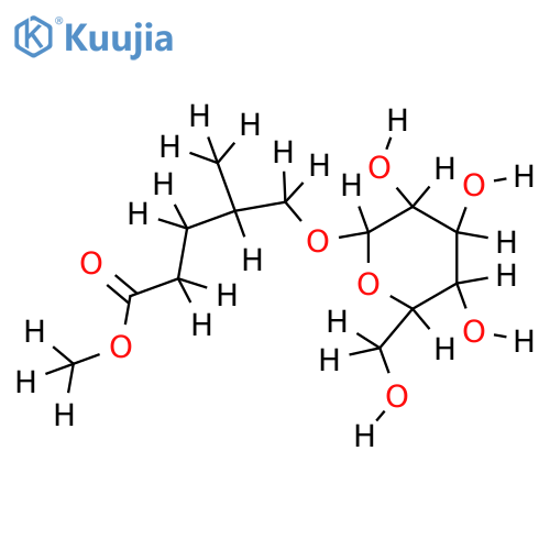 methyl gamma-methyl-delta-hydroxy-pentanoic acid beta-D-glucopyranoside structure