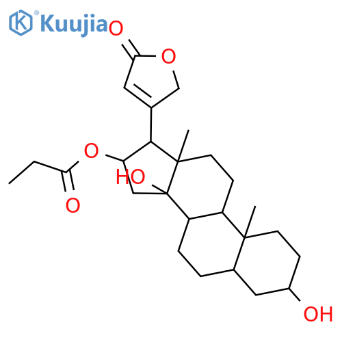 Card-20(22)-enolide,3,14-dihydroxy-16-(1-oxopropoxy)-, (3b,5b,16b)- (9CI) structure