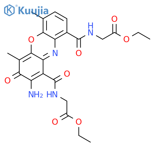 Glycine,N,N'-[(2-amino-4,6-dimethyl-3-oxo-3H-phenoxazine-1,9-diyl)dicarbonyl]di-,diethyl ester (6CI,7CI,8CI) structure