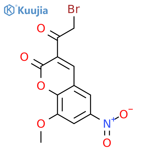 2H-1-Benzopyran-2-one, 3-(bromoacetyl)-8-methoxy-6-nitro- structure