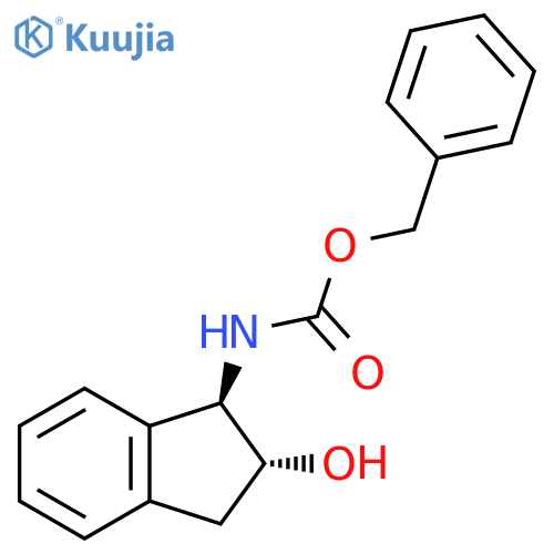 rac-benzyl N-(1R,2R)-2-hydroxy-2,3-dihydro-1H-inden-1-ylcarbamate structure