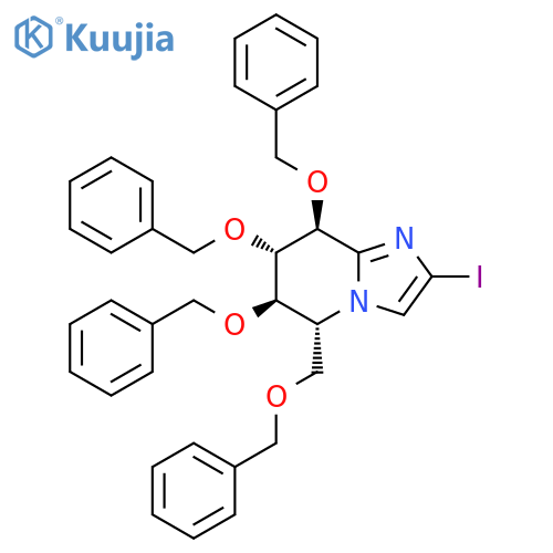 Imidazo[1,2-a]pyridine, 5,6,7,8-tetrahydro-2-iodo-6,7,8-tris(phenylmethoxy)-5-[(phenylmethoxy)methyl]-, (5R,6R,7S,8S)- structure