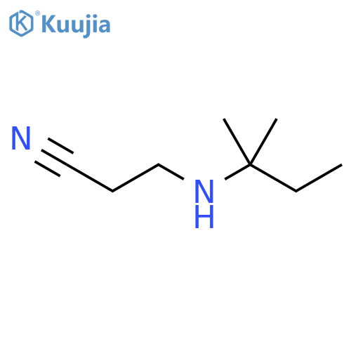 3-(2-methylbutan-2-yl)aminopropanenitrile structure