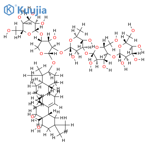 3-O-?-D-glucopyranosyl(1?4)-?-D-glucopyranosyl(1?3)-alpha-L-rhamnopyranosyl(1?2)[?-D-glucopyranosyl(1?4)]-alpha-L-arabinopyranosyloleanolic acid structure