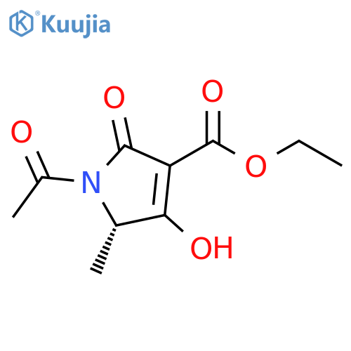 1H-Pyrrole-3-carboxylic acid,1-acetyl-2,5-dihydro-4-hydroxy-5-methyl-2-oxo-, ethyl ester, (5S)- structure
