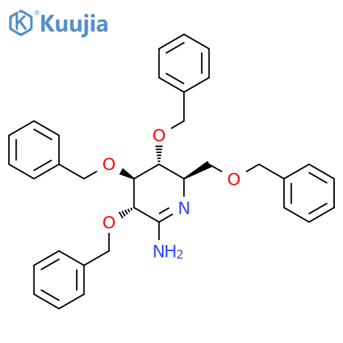2-Pyridinamine,3,4,5,6-tetrahydro-3,4,5-tris(phenylmethoxy)-6-[(phenylmethoxy)methyl]-,(3S,4S,5R,6R)- structure