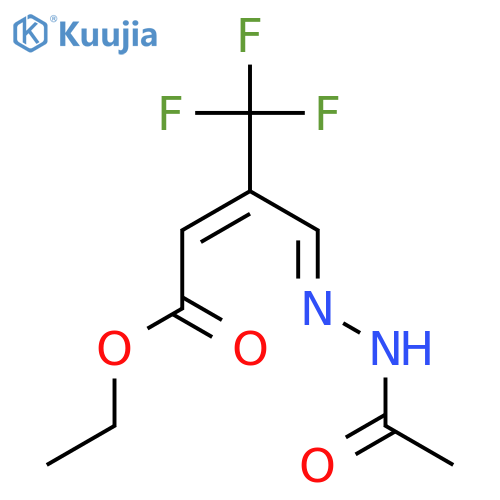 2-Butenoic acid, 3-[(acetylhydrazono)methyl]-4,4,4-trifluoro-, ethyl ester structure