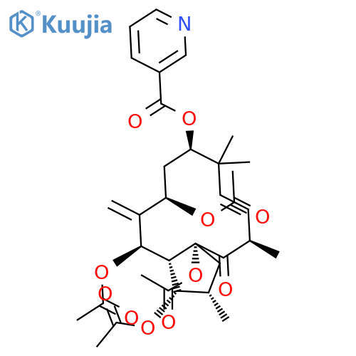 3,5,7,15-Tetraacetoxy-9- nicotinoyloxy-6(17),11-jatrophadien-14-one structure