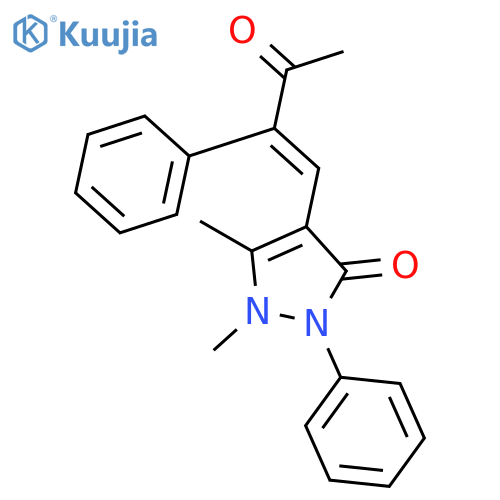 3H-Pyrazol-3-one,1,2-dihydro-1,5-dimethyl-4-(3-oxo-2-phenyl-1-buten-1-yl)-2-phenyl- structure