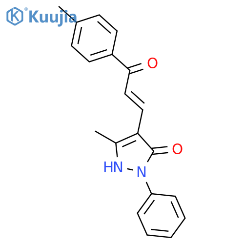 3H-Pyrazol-3-one,1,2-dihydro-5-methyl-4-[3-(4-methylphenyl)-3-oxo-1-propen-1-yl]-2-phenyl- structure