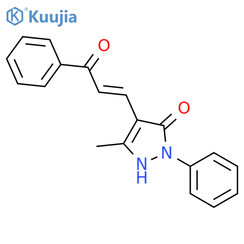 3H-Pyrazol-3-one,1,2-dihydro-5-methyl-4-(2-methyl-3-oxo-3-phenyl-1-propen-1-yl)-2-phenyl- structure