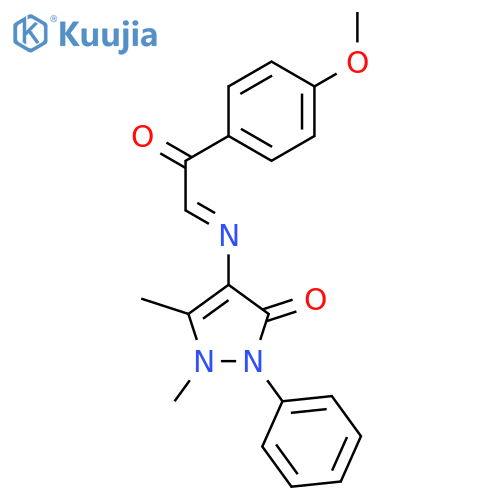 3H-Pyrazol-3-one,1,2-dihydro-4-[[2-(4-methoxyphenyl)-2-oxoethylidene]amino]-1,5-dimethyl-2-phenyl- structure