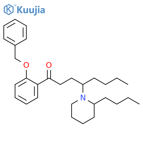 1-Octanone, 4-(2-butyl-1-piperidinyl)-1-[2-(phenylmethoxy)phenyl]- structure