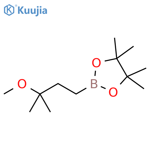 2-(3-methoxy-3-methylbutyl)-4,4,5,5-tetramethyl-1,3,2-dioxaborolane structure