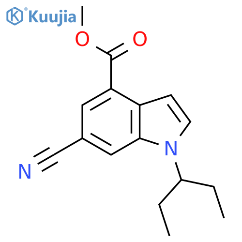 Methyl 6-cyano-1-(pentan-3-yl)-1H-indole-4-carboxylate structure