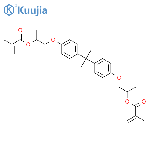 2-Propenoic acid,2-methyl-,1,1'-[(1-methylethylidene)bis[4,1-phenyleneoxy(1-methyl-2,1-ethanediyl)]] ester structure
