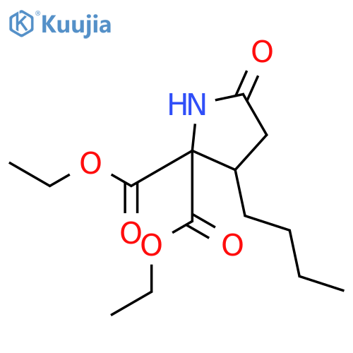2,2-Pyrrolidinedicarboxylicacid, 3-butyl-5-oxo-, 2,2-diethyl ester structure