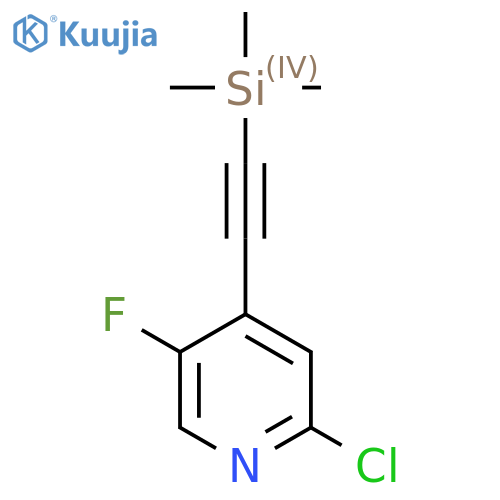 2-Chloro-5-fluoro-4-[2-(trimethylsilyl)ethynyl]pyridine structure