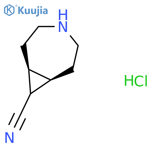 (1R,7S,8R)-4-azabicyclo5.1.0octane-8-carbonitrile hydrochloride structure