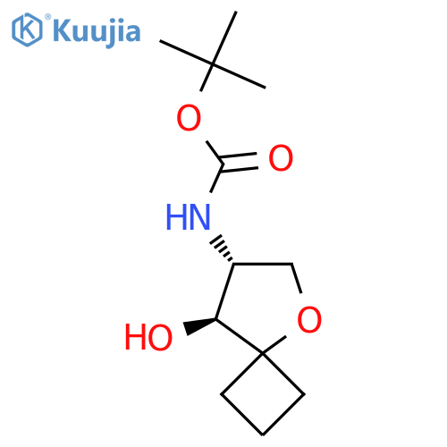 rac-tert-butyl N-(7R,8S)-8-hydroxy-5-oxaspiro3.4octan-7-ylcarbamate, trans structure