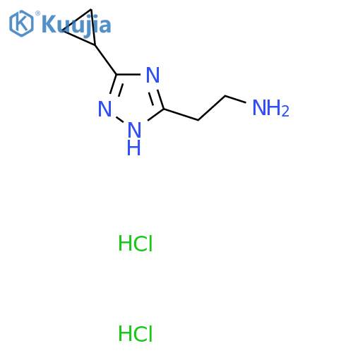 2-(3-cyclopropyl-1H-1,2,4-triazol-5-yl)ethan-1-amine dihydrochloride structure