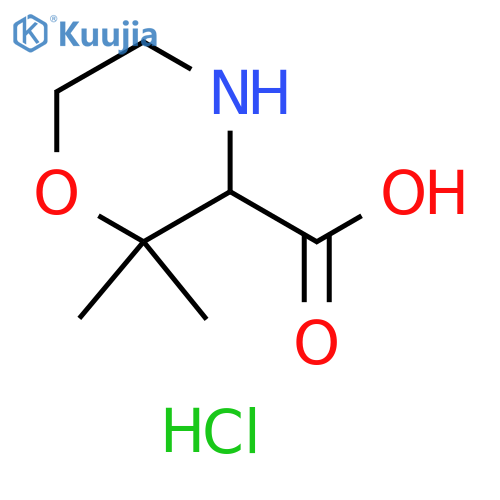 3-Morpholinecarboxylic acid, 2,2-dimethyl-, hydrochloride (1:1) structure