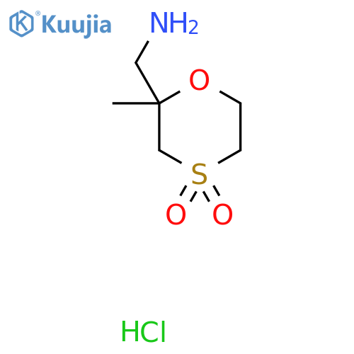 2-(aminomethyl)-2-methyl-1,4lambda6-oxathiane-4,4-dione hydrochloride structure