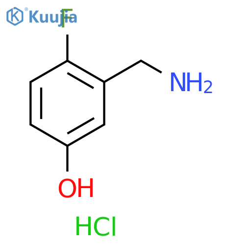 Phenol, 3-(aminomethyl)-4-fluoro-, hydrochloride (1:1) structure