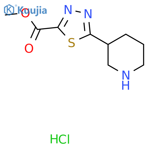 Methyl 5-piperidin-3-yl-1,3,4-thiadiazole-2-carboxylate;hydrochloride structure