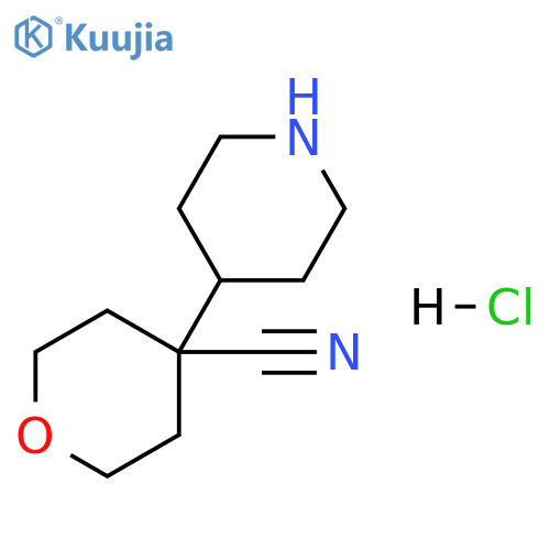 4-(piperidin-4-yl)oxane-4-carbonitrile hydrochloride structure