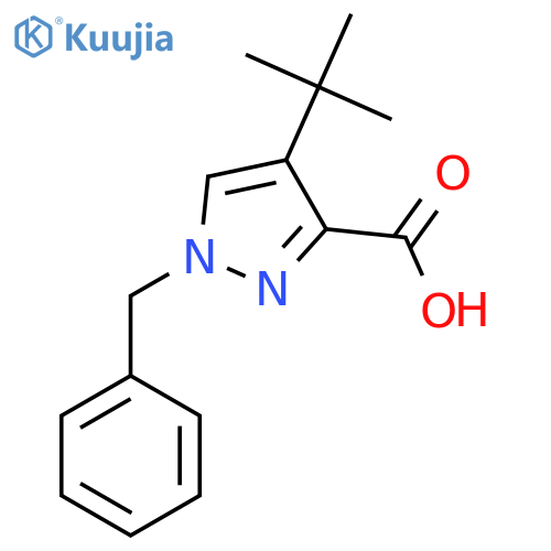1-benzyl-4-tert-butyl-1H-pyrazole-3-carboxylic acid structure