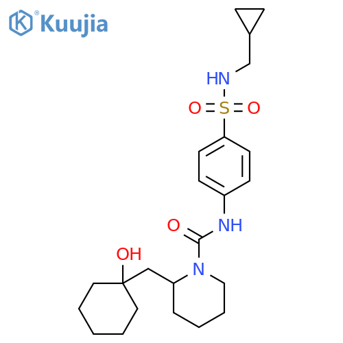 N-[4-(Cyclopropylmethylsulfamoyl)phenyl]-2-[(1-hydroxycyclohexyl)methyl]piperidine-1-carboxamide structure