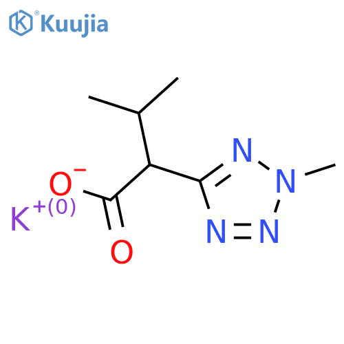 Potassium;3-methyl-2-(2-methyltetrazol-5-yl)butanoate structure