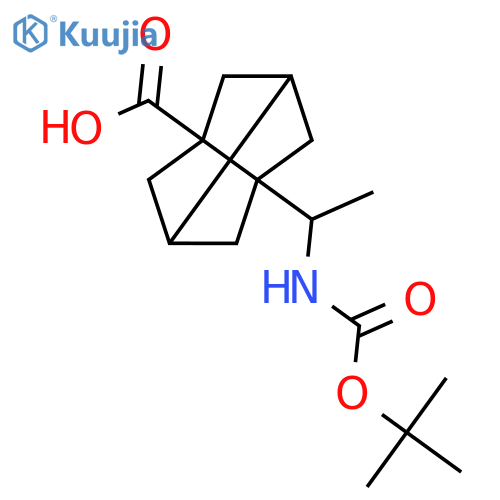 5-(1-{(tert-butoxy)carbonylamino}ethyl)tricyclo3.3.0.0,3,7octane-1-carboxylic acid structure
