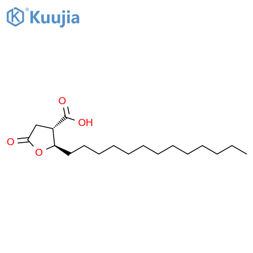 3-Furancarboxylic acid, tetrahydro-5-oxo-2-tridecyl-, (2R,3S)- structure