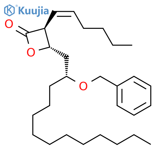 (3S,4S)-4-((R)-2-(benzyloxy)tridecyl)-3-((Z)-hex-1-en-1-yl)oxetan-2-one structure