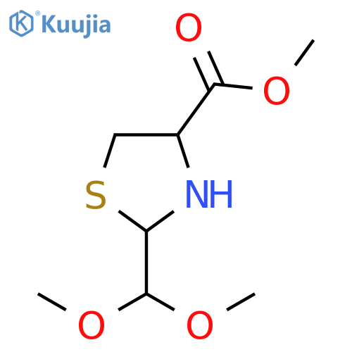 4-Thiazolidinecarboxylic acid, 2-(dimethoxymethyl)-, methyl ester structure