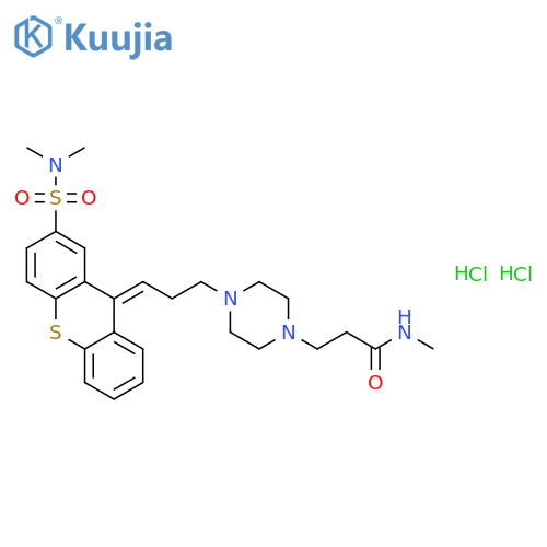 1-Piperazinepropanamide,4-[3-[2-[(dimethylamino)sulfonyl]-9H-thioxanthen-9-ylidene]propyl]-N-methyl-,dihydrochloride, (Z)- (9CI) structure
