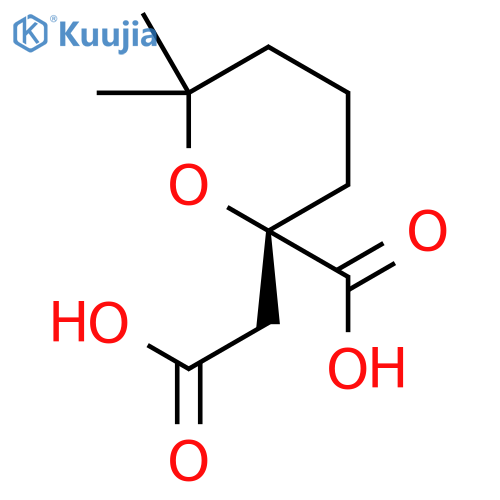 2H-Pyran-2-acetic acid, 2-carboxytetrahydro-6,6-dimethyl-, (2S)- structure