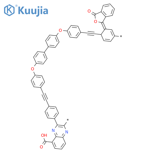 POLY[(CARBOXY-2,3-QUINOXALINEDIYL)-1,4-PHENYLENE-1,2-ETHYNEDIYL-1,4-PHENYLENEOXY-1,4-PHENYLENE(3-OXO-1(3H)-ISOBENZOFURANYLIDENE)-1,4-PHENYLENEOXY-1,4-PHENYLENE-1,2-ETHYNEDIYL-1,4-PHENYLENE] structure