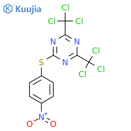 1,3,5-Triazine,2-[(4-nitrophenyl)thio]-4,6-bis(trichloromethyl)- structure