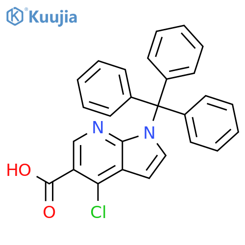 1H-Pyrrolo[2,3-b]pyridine-5-carboxylic acid, 4-chloro-1-(triphenylmethyl)- structure