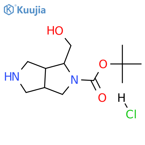 Tert-butyl 1-(hydroxymethyl)hexahydropyrrolo[3,4-c]pyrrole-2(1H)-carboxylate hydrochloride structure