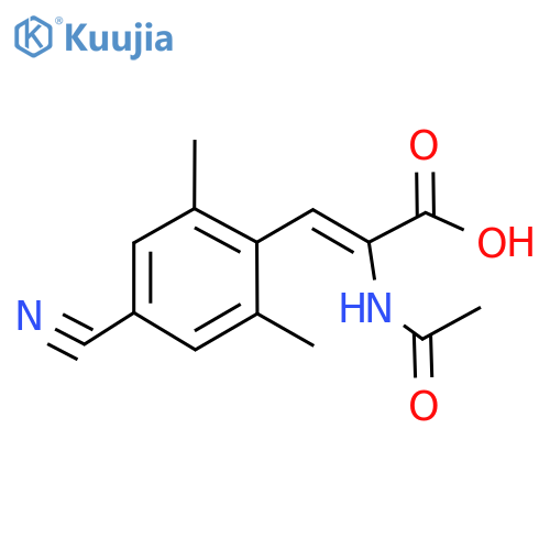 (Z)-2-acetamido-3-(4-cyano-2,6-dimethylphenyl)acrylic acid structure