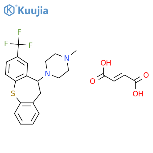 1-methyl-4-[8-(trifluoromethyl)-10,11-dihydrodibenzo[b,f]thiepin-10-yl]piperazine (2E)-but-2-enedioate structure