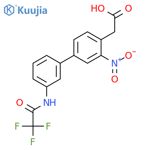 [1,1'-Biphenyl]-4-acetic acid, 3-nitro-3'-[(trifluoroacetyl)amino]- structure