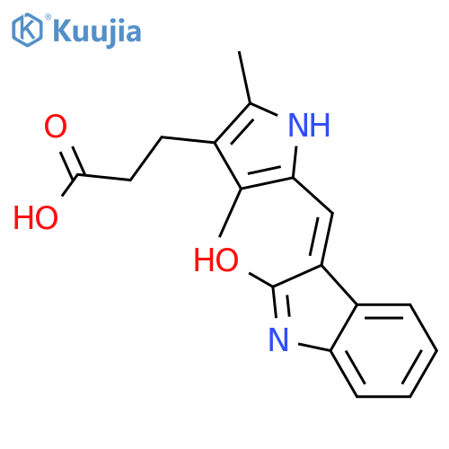 2,4-dimethyl-5-[(1,2-dihydro-2-oxo-3h-indol-3-ylidene)methyl]-pyrrole-3-propanoic acid structure